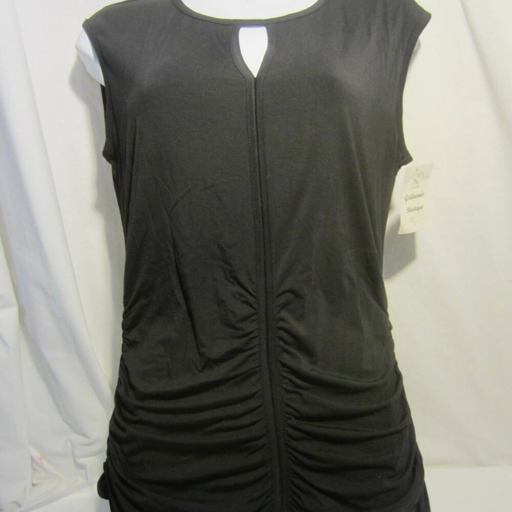 NEESHA black sleeveless ruched top T1507 Women S NWT $53